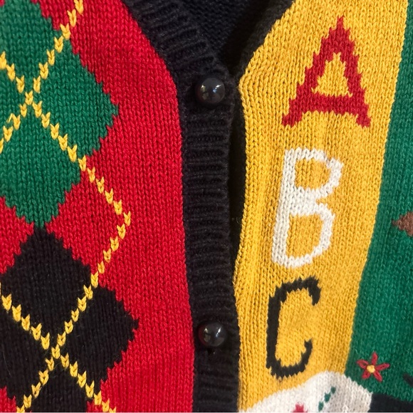 Vintage school teacher “ABC" themed knit sweater vest-womens Petite Medium! - Picture 5 of 16